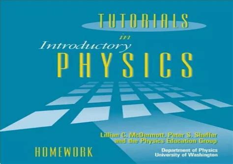 TUTORIALS IN INTRODUCTORY PHYSICS HOMEWORK ANSWERS Ebook Kindle Editon