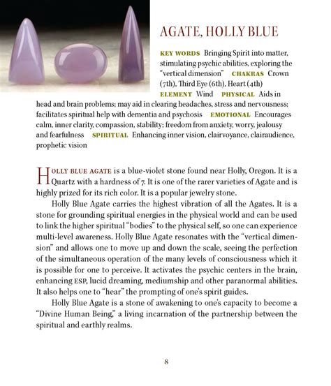 Table 1: Applications of Holly Blue Agate