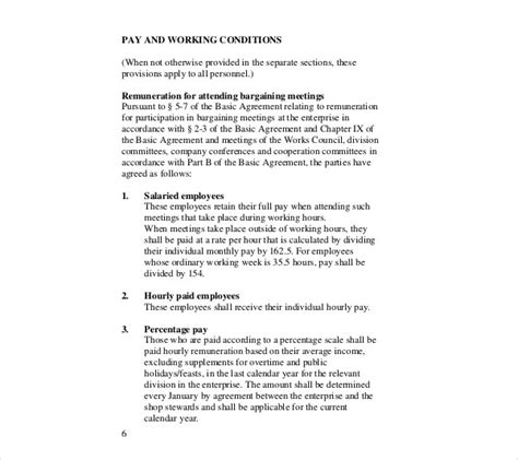 Table 1: Benefits of Collective Agreements