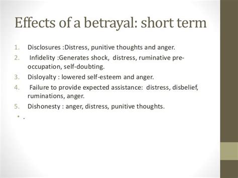 Table 1: Betrayal and its Psychological Impact