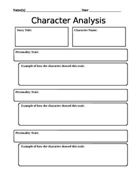 Table 1: Character Summary