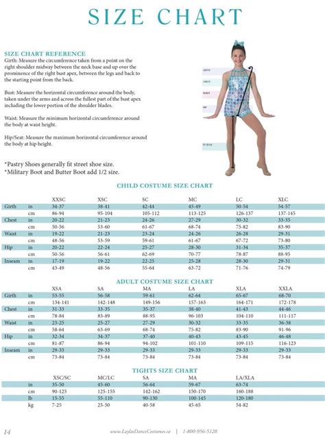 Table 1: Costume Dimensions and Sizing