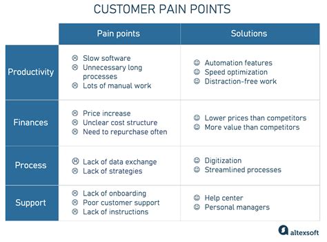 Table 1: Customer Pain Points and Motivations