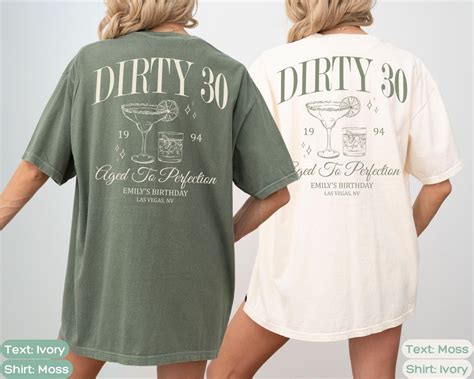 Table 1: Dirty 30 Shirt Styles