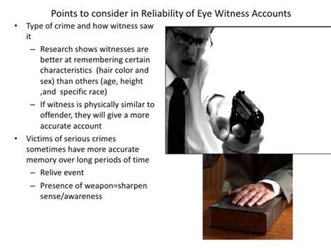 Table 1: Eye-Witness Accounts