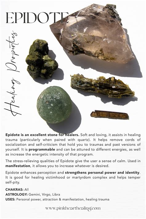 Table 1: Healing Properties of Epidote