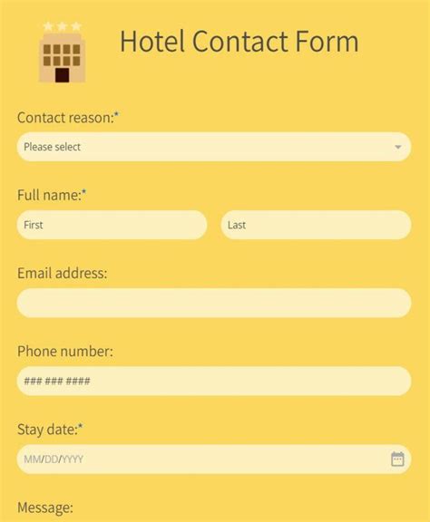 Table 1: Hotel Contact Information