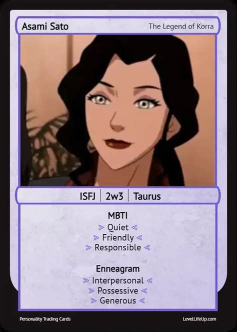 Table 1: Key Personality Traits of Asami Sato