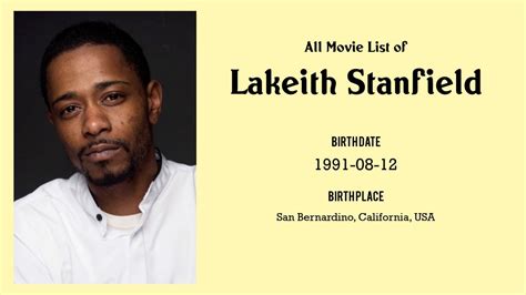 Table 1: Lakeith Stanfield's Filmography