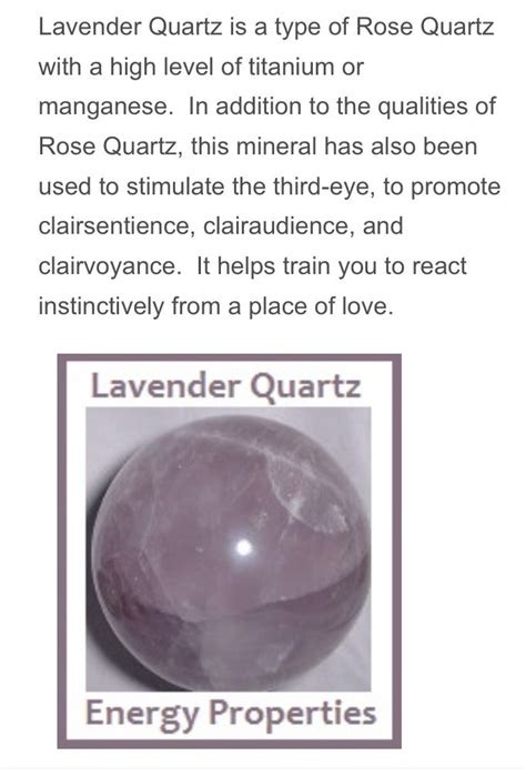 Table 1: Lavender Rose Quartz Benefits