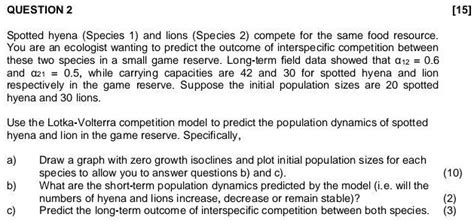 Table 1: Lion and Hyena Population Dynamics