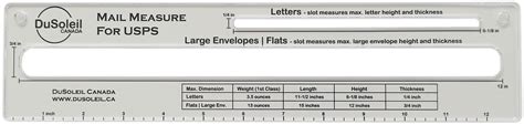 Table 1: Mail Slot Size Guide