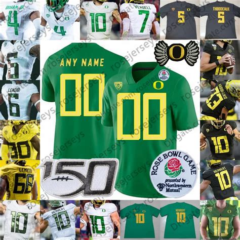 Table 1: Oregon Ducks Football Jersey Customization Options