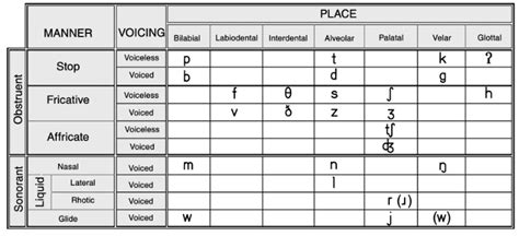 Table 1: Phoenician Consonant System