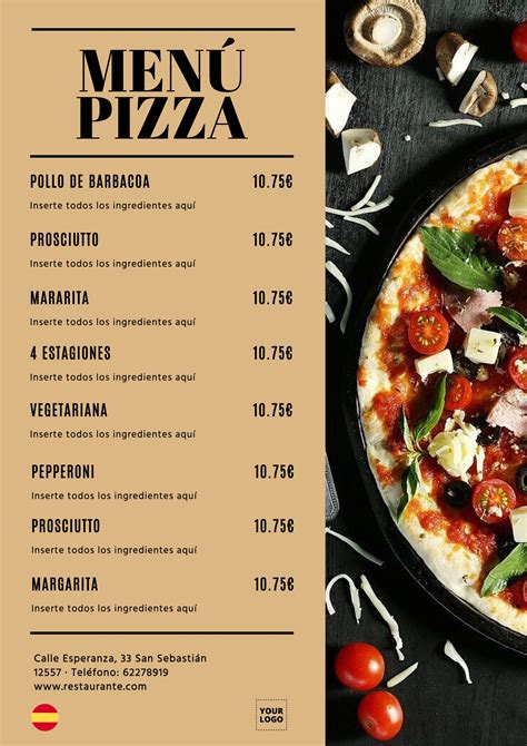 Table 1: Pizza Menu