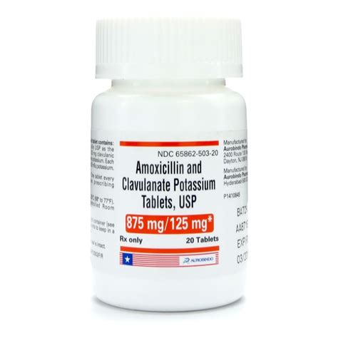 Table 1: Spectrum of Activity of Amox-Pot Clav 875-125 mg