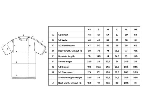 Table 1: T-Shirt Size Guide