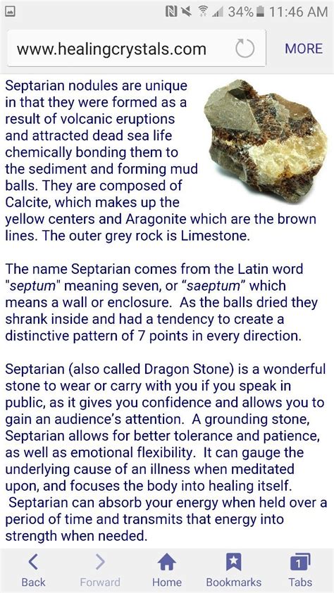 Table 1: Types of Septarian Crystals and Their Properties