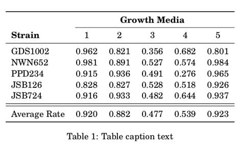 Table In Latex Template