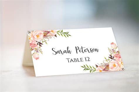 Table Name Card Template