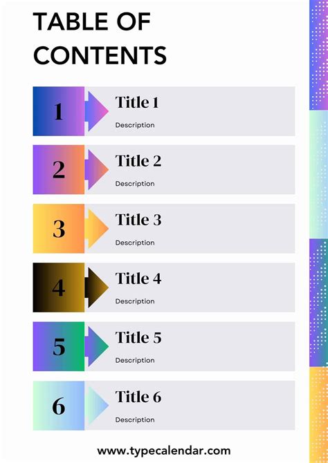 Table Of Content Templates