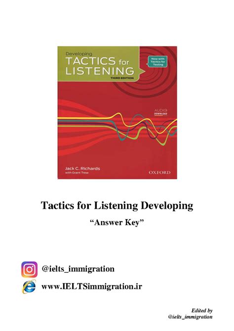 Tactics For Listening Answer Epub