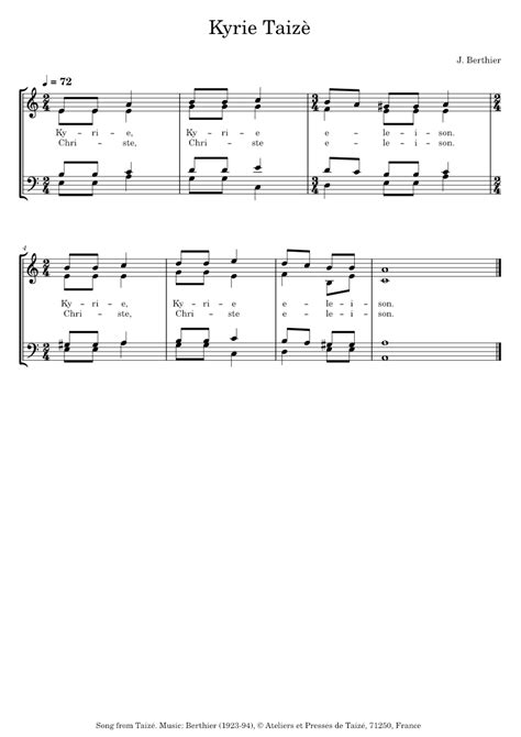 Taize Sheet Music Ebook PDF