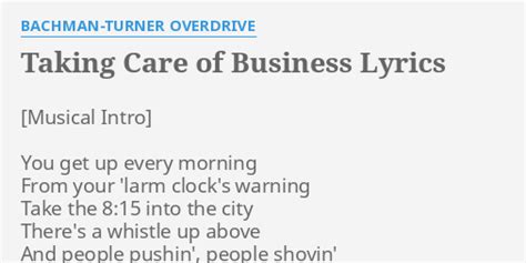 Taking Care of Business: 10,000+ Character Lyric-Infused Analysis