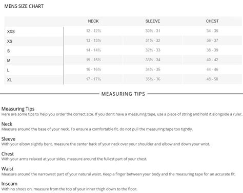 Tall Sizing for Men: Old Navy Size Chart