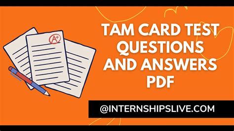 Tam Card Test Answers Kindle Editon