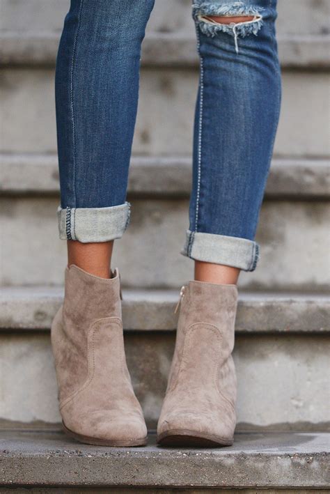 Tan suede booties