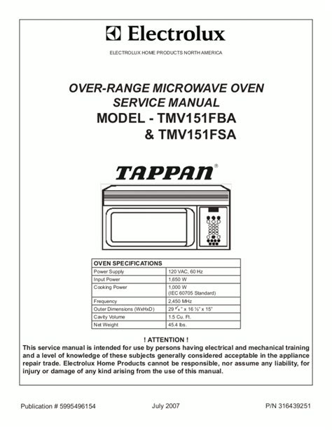 Tappan Microwave Manual Ebook Doc