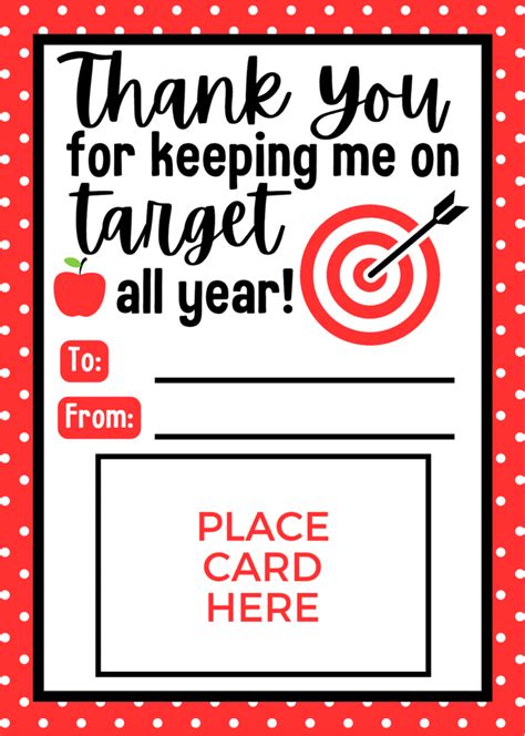 Target Gift Card Teacher Appreciation Printable