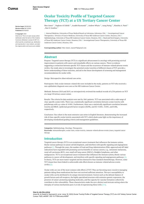 Targeted Cancer Therapy (TCT)