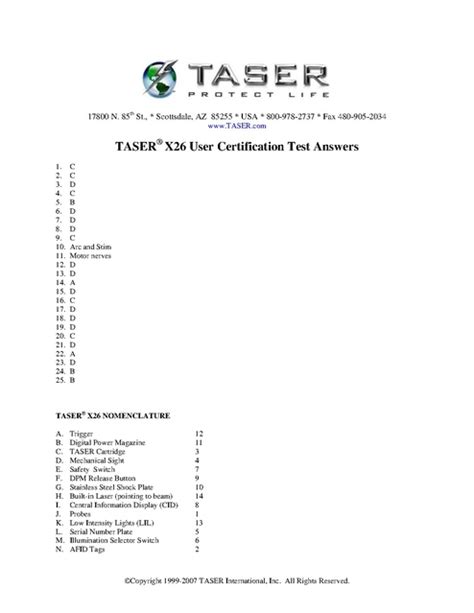 Taser X26 Test Answers Kindle Editon