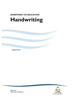 Tasmanian Department of Education Handwriting pdf PDF