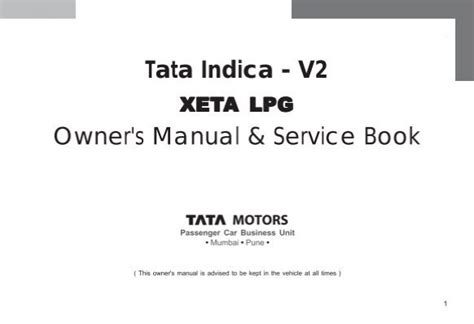 Tata Indica V2 Owner Manual Service Book Ebook Reader