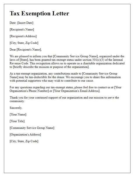 Tax Exemption Letter Template