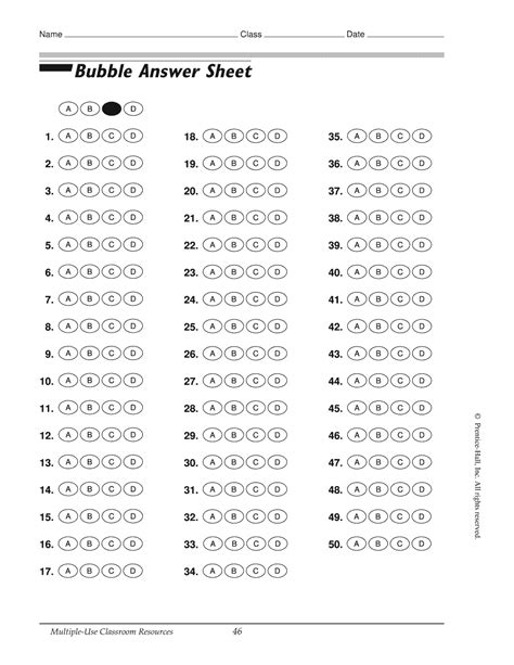 Tea Bubble Answer Sheet Generator With Gridables PDF