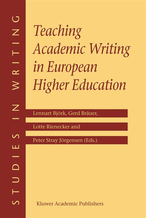 Teaching Academic Writing in European Higher Education 1st Edition Doc