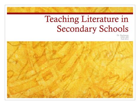 Teaching Literature in the Secondary School Doc