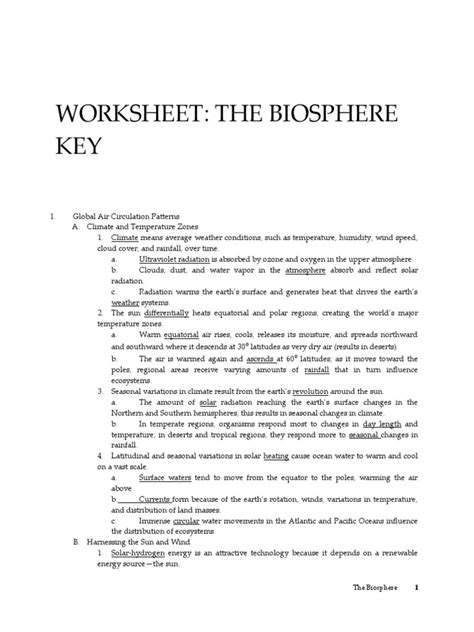 Teaching Resources Humans Biosphere Answer Key Reader
