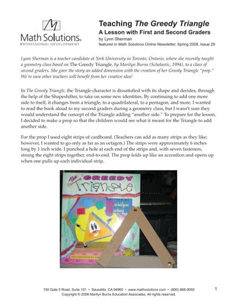 Teaching The Greedy Triangle Math Solutions PDF