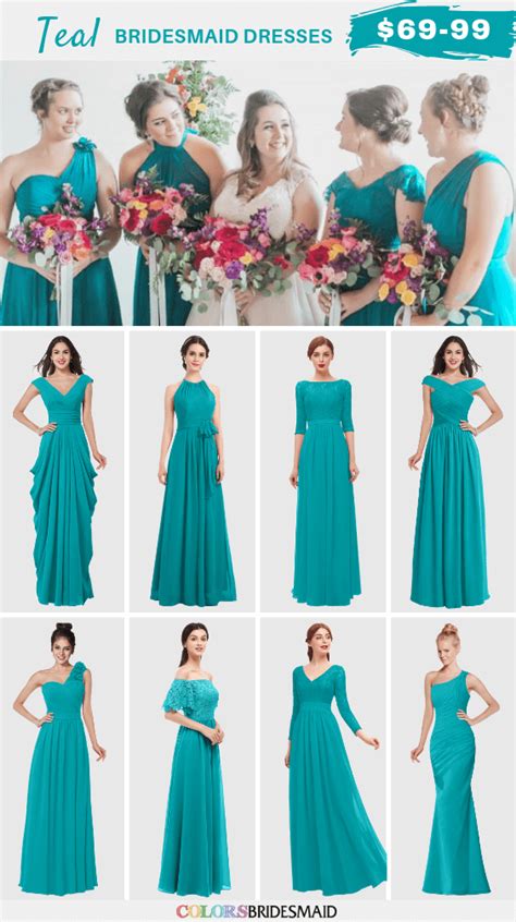 Teal Bridesmaid Dresses: 7 Shades to Match Your Wedding Vision