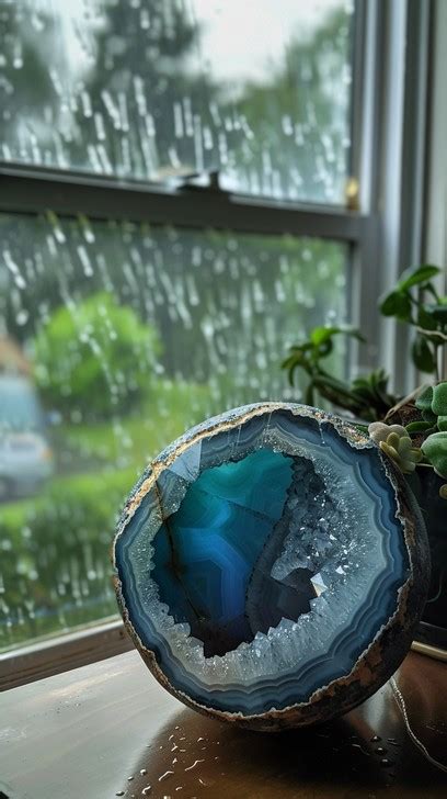 Teal Geode: A Window into the Tranquil Depths of the Sea