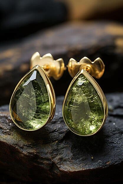 Teardrop Moldavite Earrings: