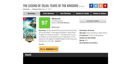 Tears of the Kingdom: Metacritic's Critical Consensus and Its Impact