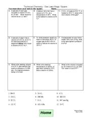 Technical Chemistry Gas Laws Magic Square Answer Key Kindle Editon