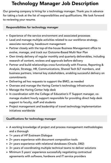 Technology Director Jobs: A Guide to the Role's Responsibilities, Requirements, and Salary