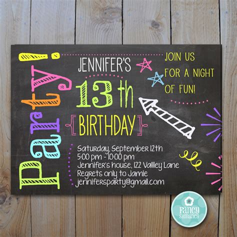 Teenage Birthday Invitations Templates Free